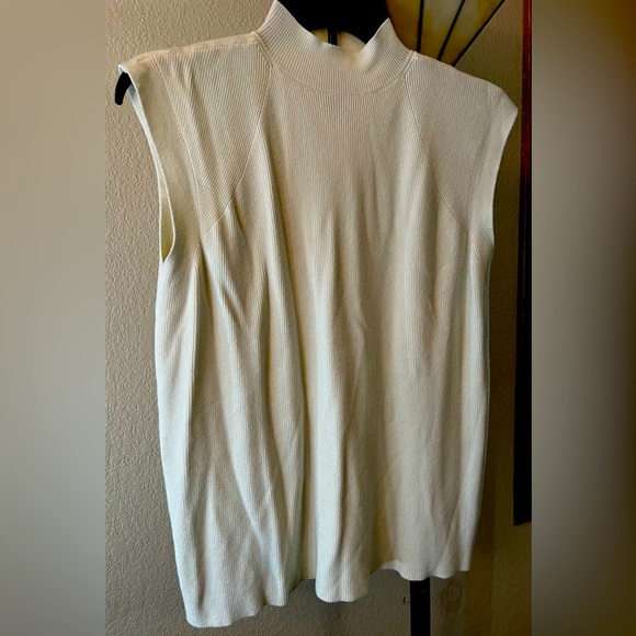 White Worthington mock turtleneck sweater - Picture 1 of 2
